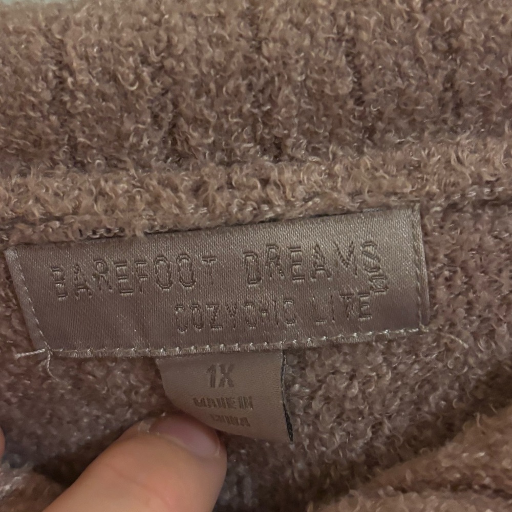 Barefoot Dreams CozyChic Lite Half Zip Tunic, Mauve, Ultra-Soft Lightweight, 1X - Picture 2 of 4